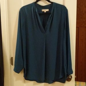 Split neck tunic blouse